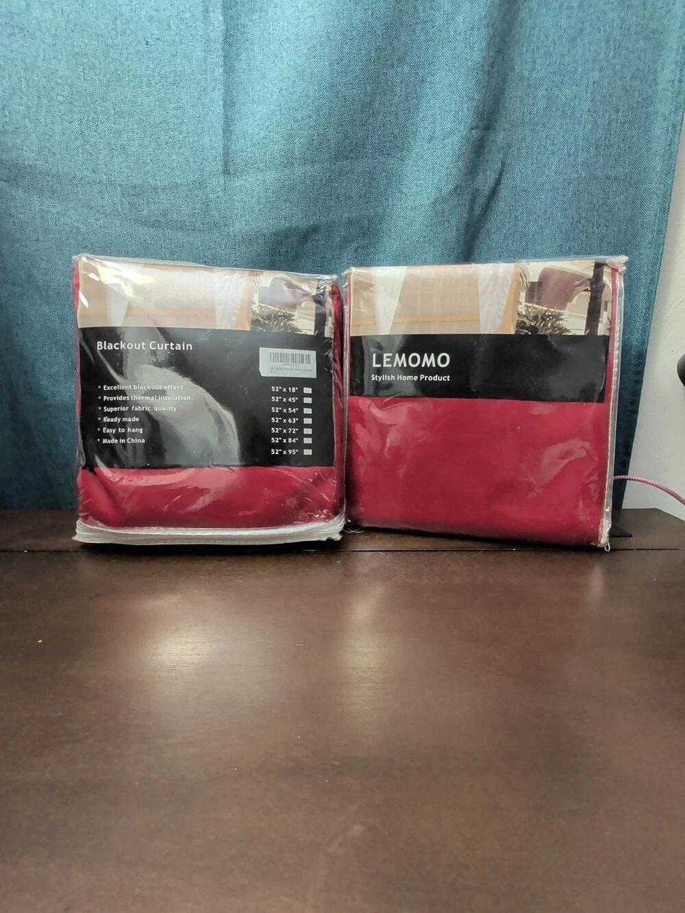LEMOMO Red Blackout Curtains Set of 2 | 52